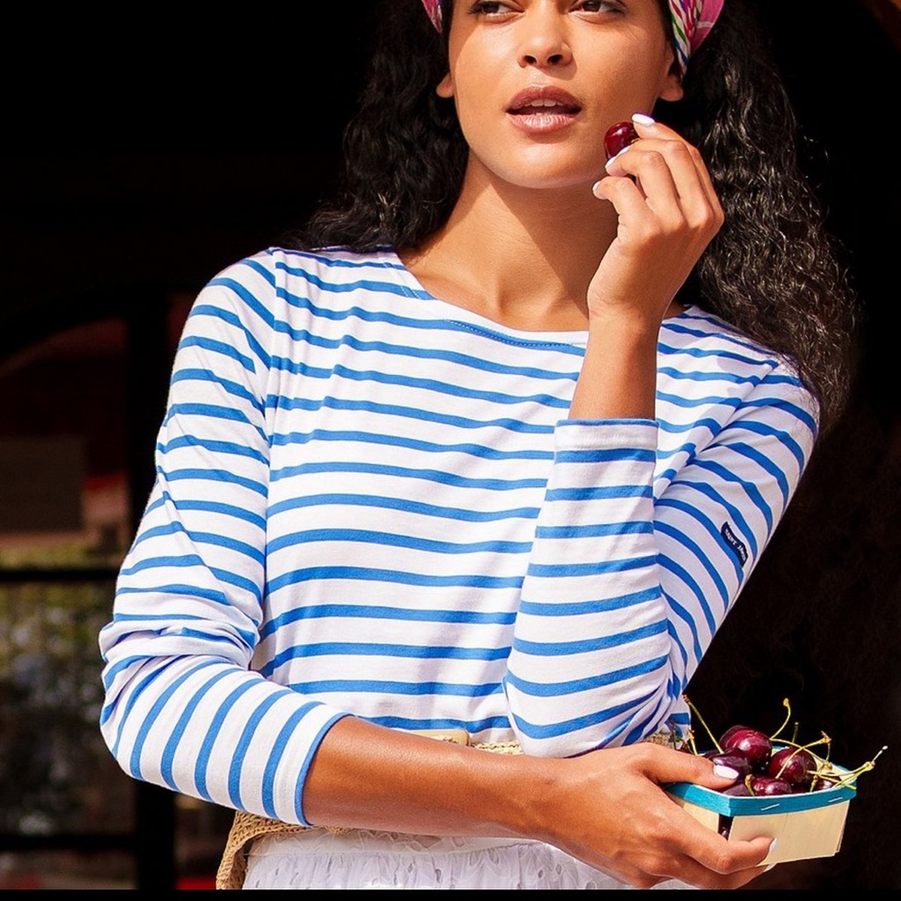 Lilly Pulitzer
x Saint James Minquidame Contrast Stripe Round Neck Tee